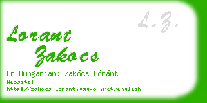 lorant zakocs business card